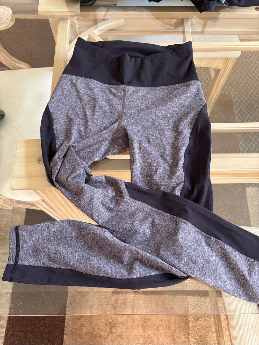 lululemon athletica Gray Heather & Black Performance Leggings
